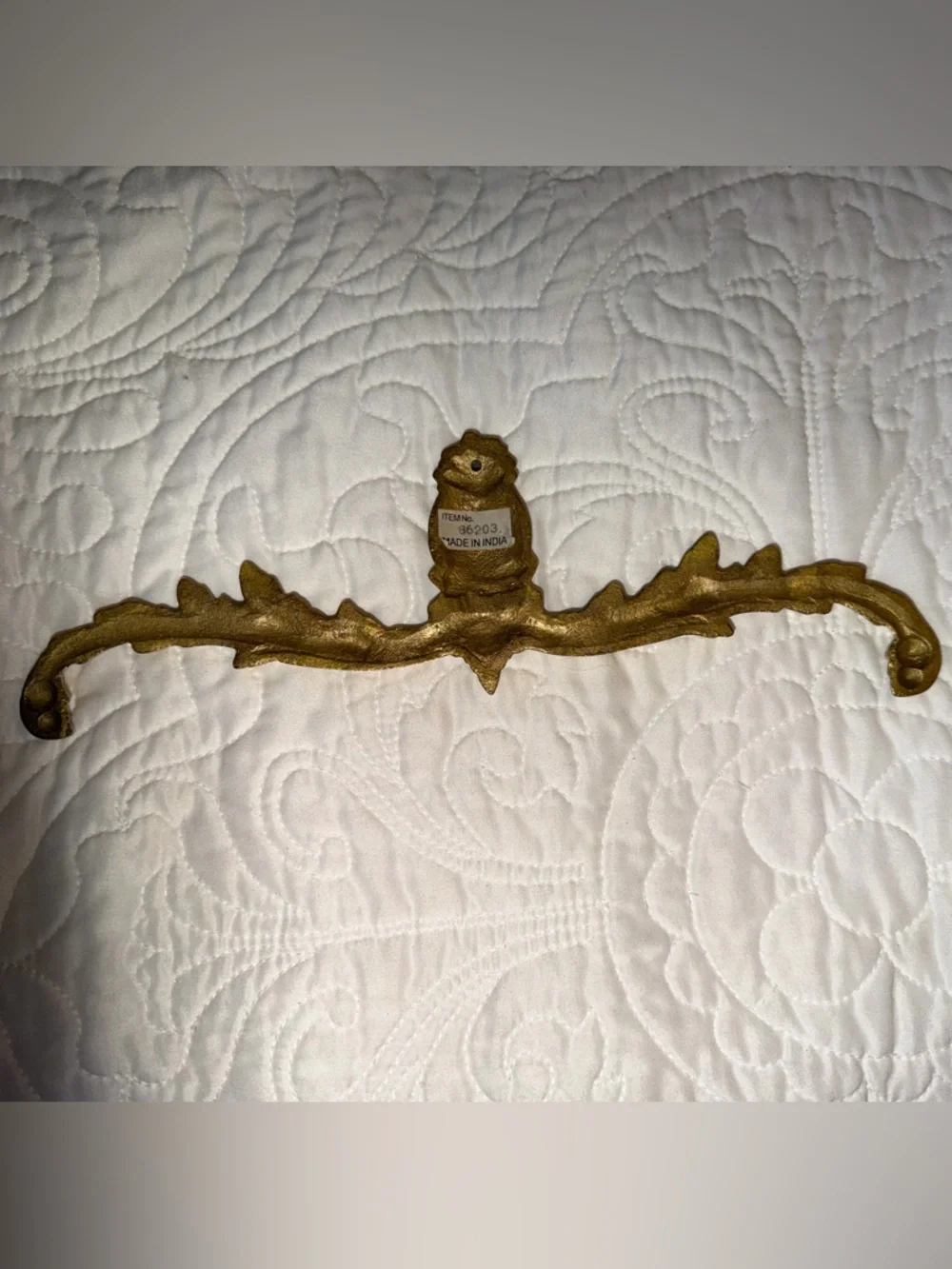 Antique Solid Brass Scrolled Pineapple Wall Pediment